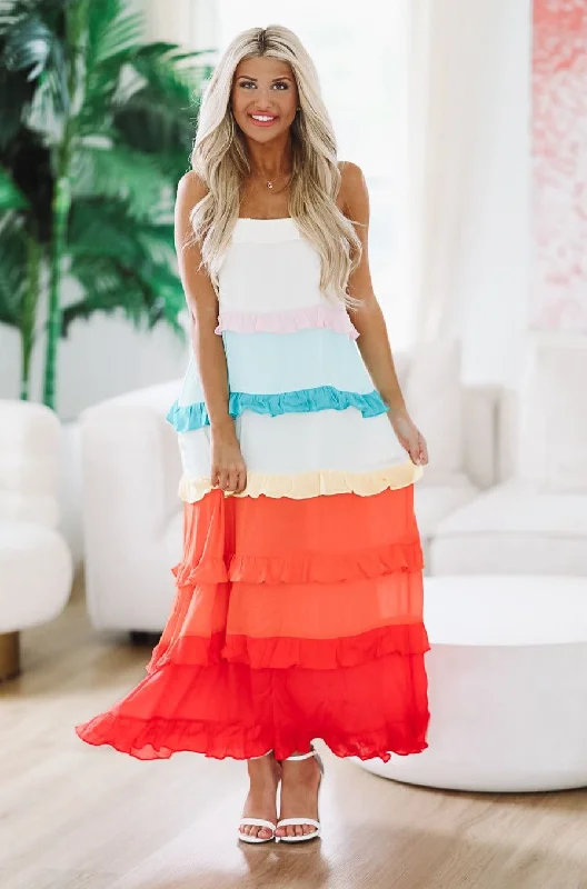 After the Storm Maxi Dress - Multi Comfortable Fit-and-Flare Maxi Dress