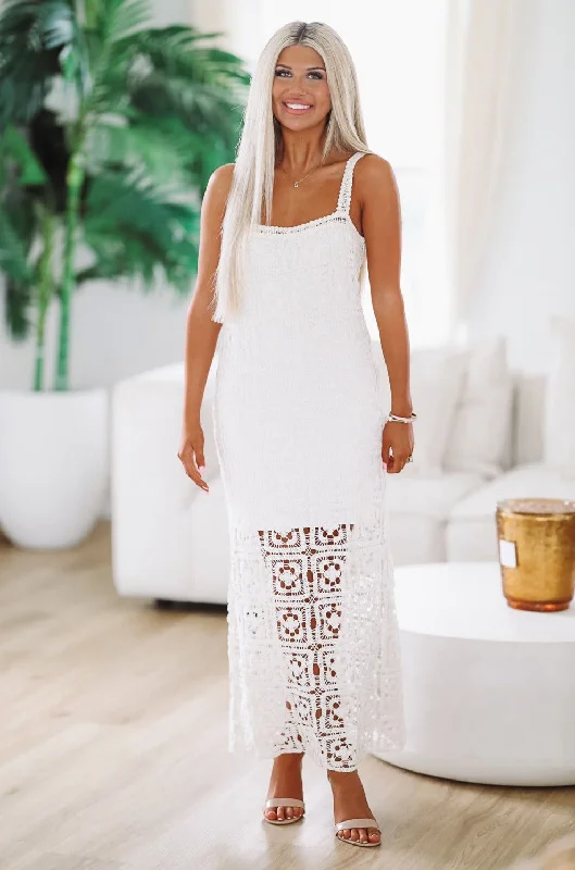 Caribbean Twist Maxi Dress - Cream Elegant Maxi Dress with Ruffles