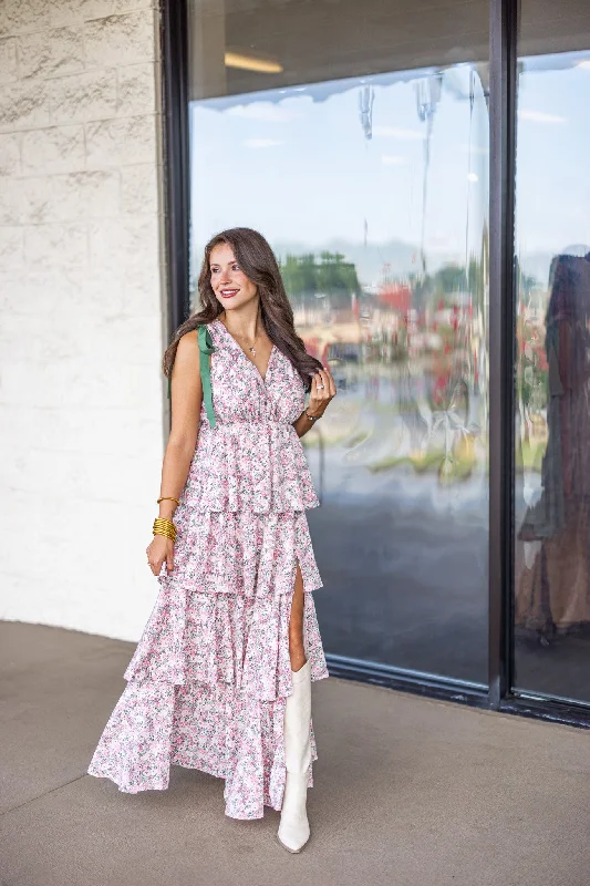 Floral Tiered Maxi Dress - Rose Classic Tulle Maxi Dress