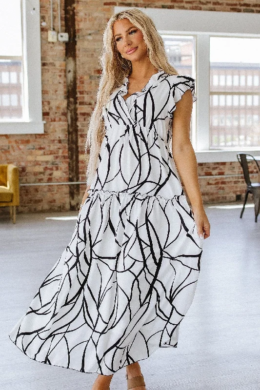 SALE - Hadleigh Abstract Print Maxi Dress | S-XL Comfortable Casual Maxi Dress