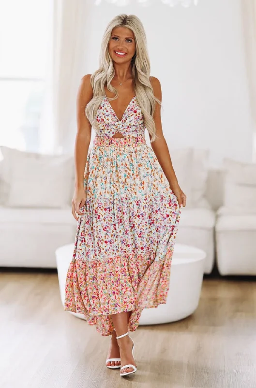 Have It My Way Maxi Dress - Multi Comfortable Long-Sleeve Maxi Dress