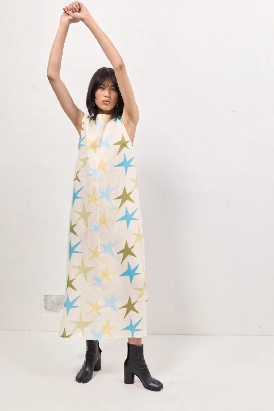 Ines Linen Maxi Dress Star Chic Button-Up Maxi Dress