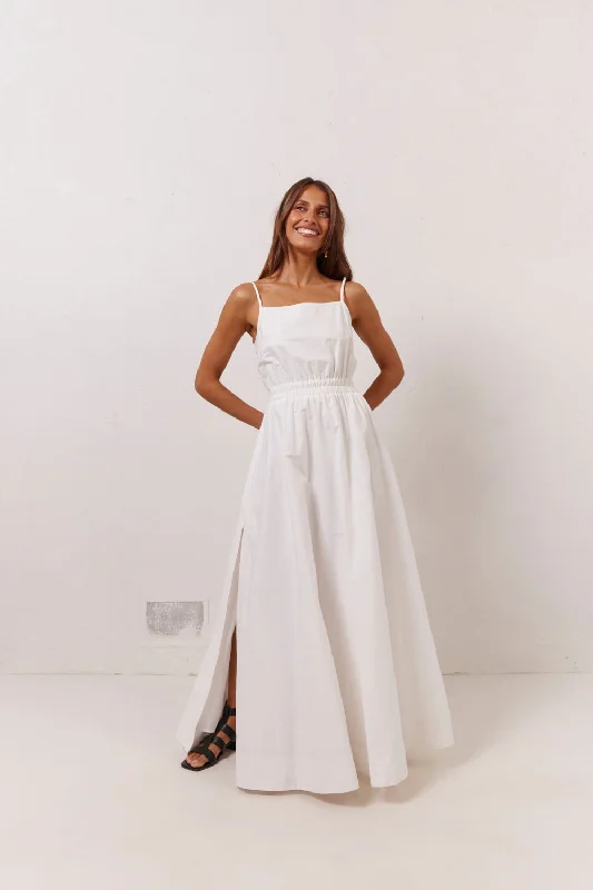 Lou Maxi Dress White Elegant Wraparound Maxi Dress