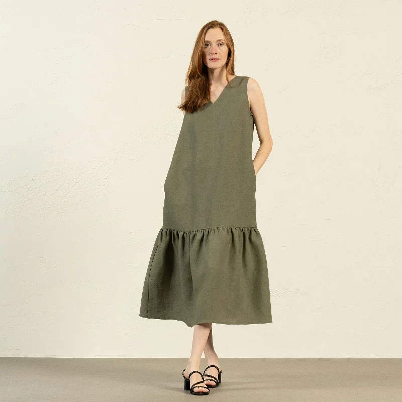 Maxi Dress Aurora Stone Green Cozy Ribbed Maxi Dress