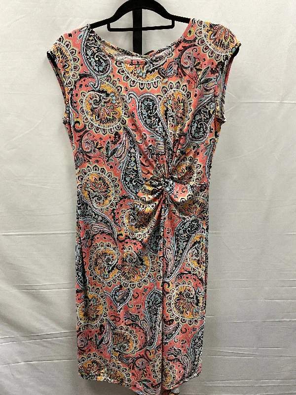 Multi-colored Dress Casual Midi Dressbarn, Size S Comfortable Fit-and-Flare Midi Dress