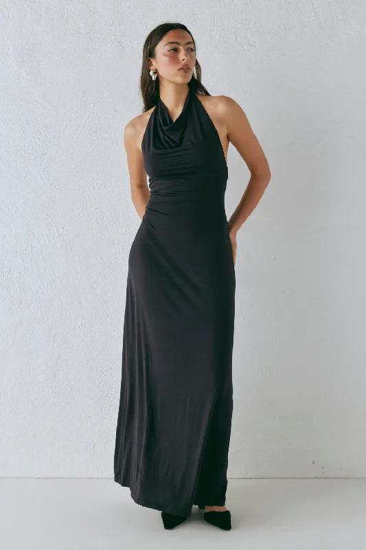 Noa Maxi Dress Black Stylish Boho Chic Maxi Dress