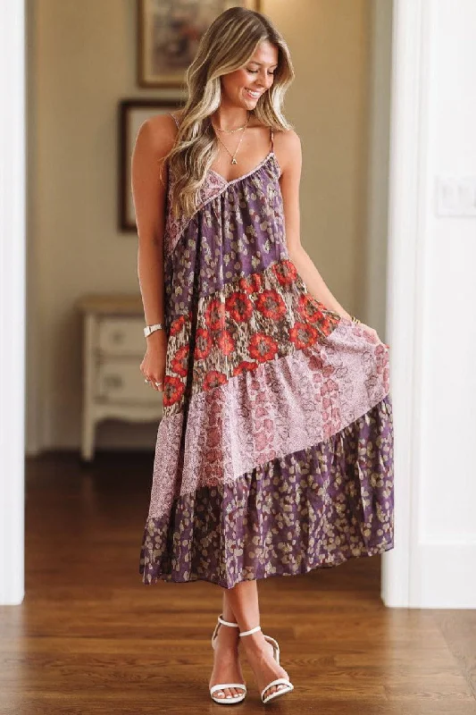 On the Prowl Maxi Dress - Purple Cozy Ribbed Maxi Dress