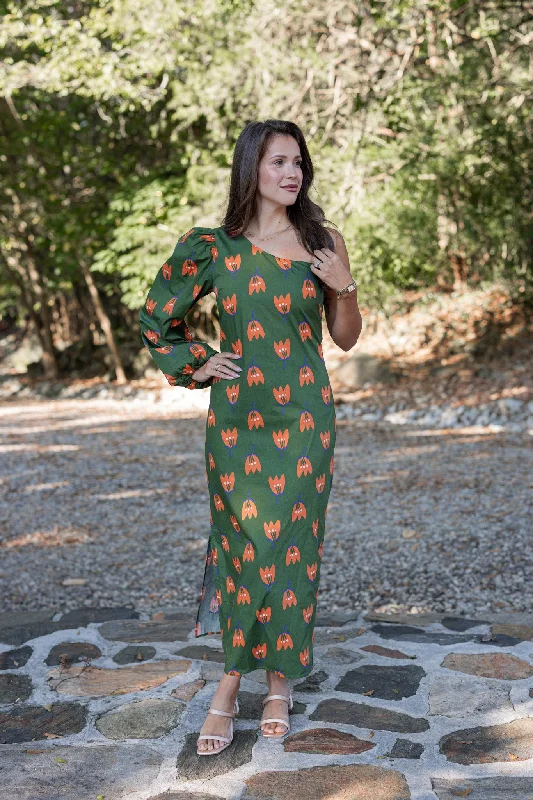 Poppy Perfect Olive Maxi Dress Stylish Longline Maxi Dress