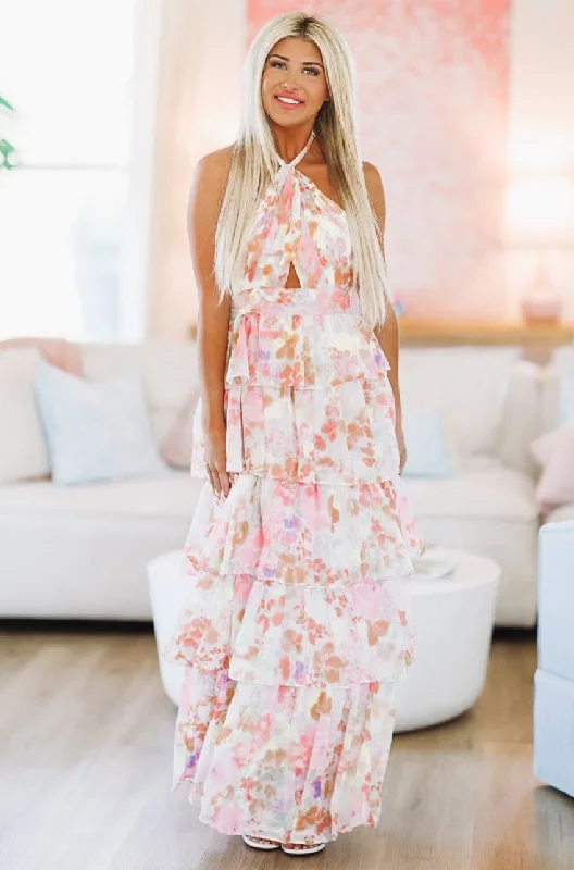 Stay True to You Maxi Dress - White, Yellow, Pink, Purple, Orange Fashionable High-Waist Maxi Dress