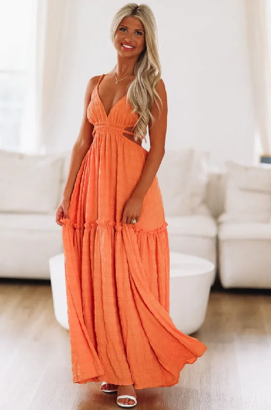 Summer Summer Time Maxi Dress - Orange Fashionable Printed Maxi Dress