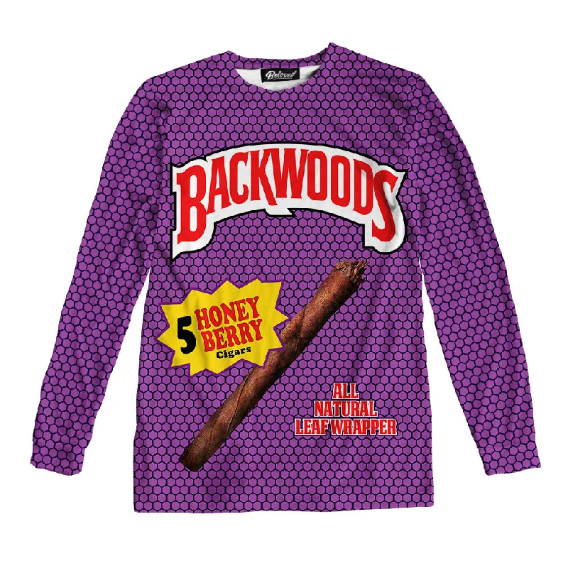 Backwoods Honey Berry Unisex Long Sleeve Tee Solid Color Striped Floral