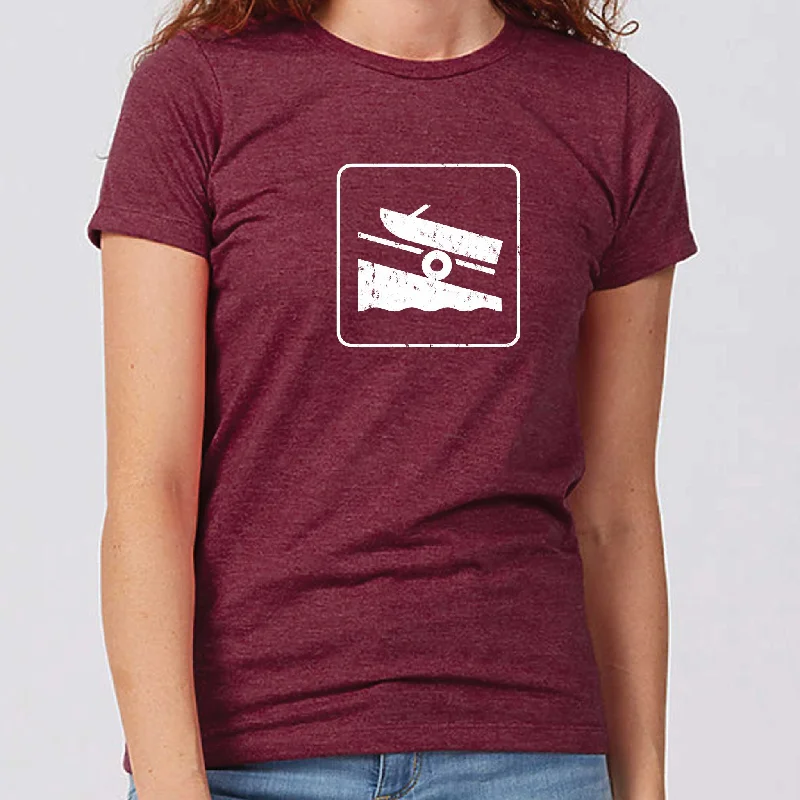 Boat Launch Minnesota Women's Slim Fit T-Shirt Iron Safe Non-Iron Wrinkle Free