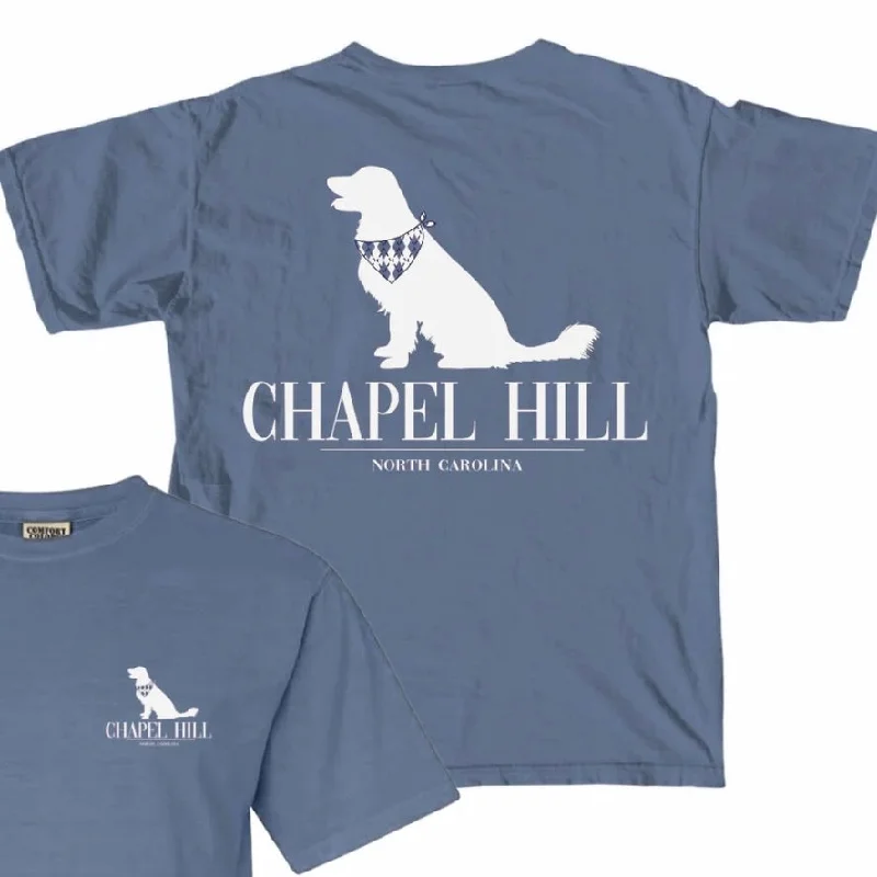 Chapel Hill Dog in Argyle Bandana Comfort Colors T-Shirt Graphic T-Shirt Round Neck Polyester