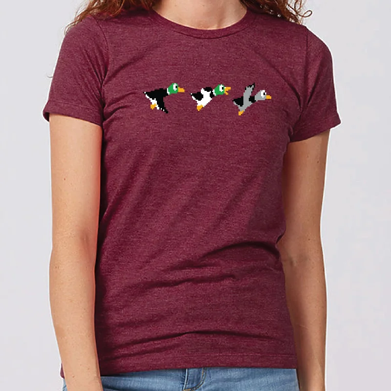 Duck Duck Grey Duck 8-Bit Minnesota Women's Slim Fit T-Shirt Print Jacquard Patchwork