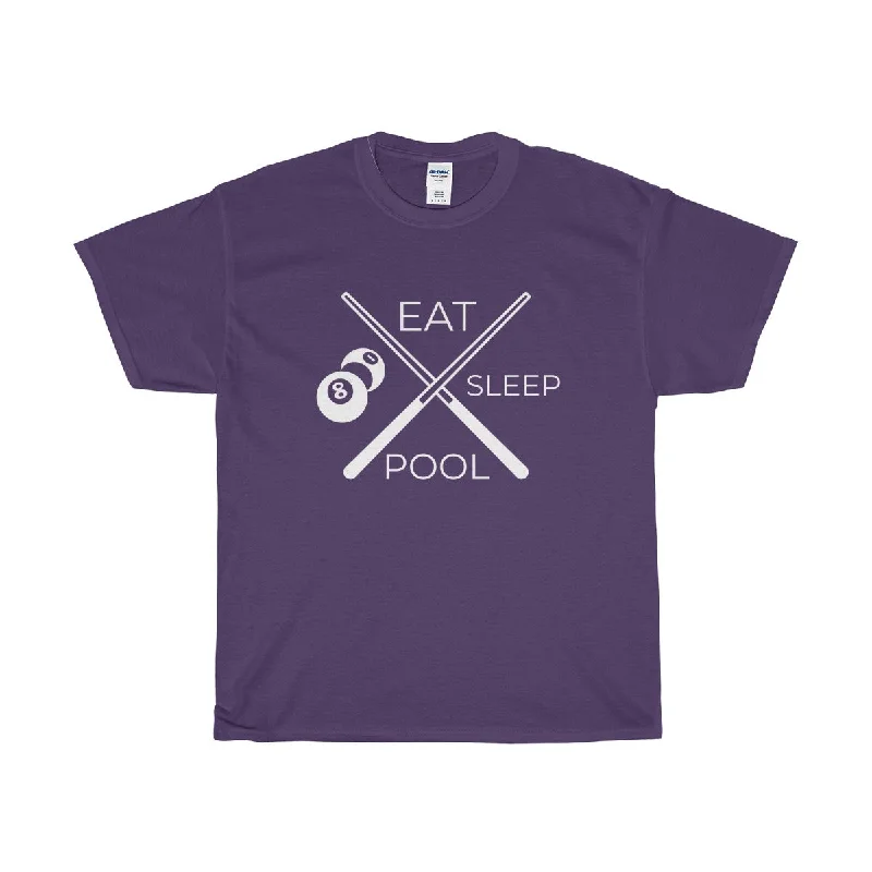 "Eat Sleep Pool" Unisex Heavy Cotton Tee Hooded Caped Shawl Collar