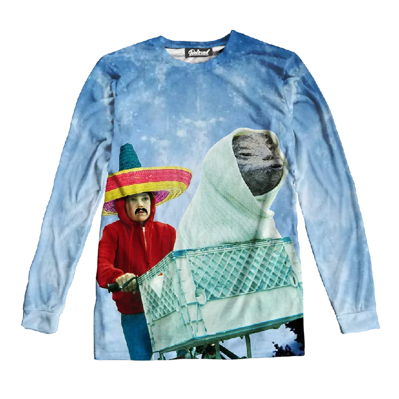 El E.T. Unisex Long Sleeve Tee Handmade Hand-knitted Hand-woven