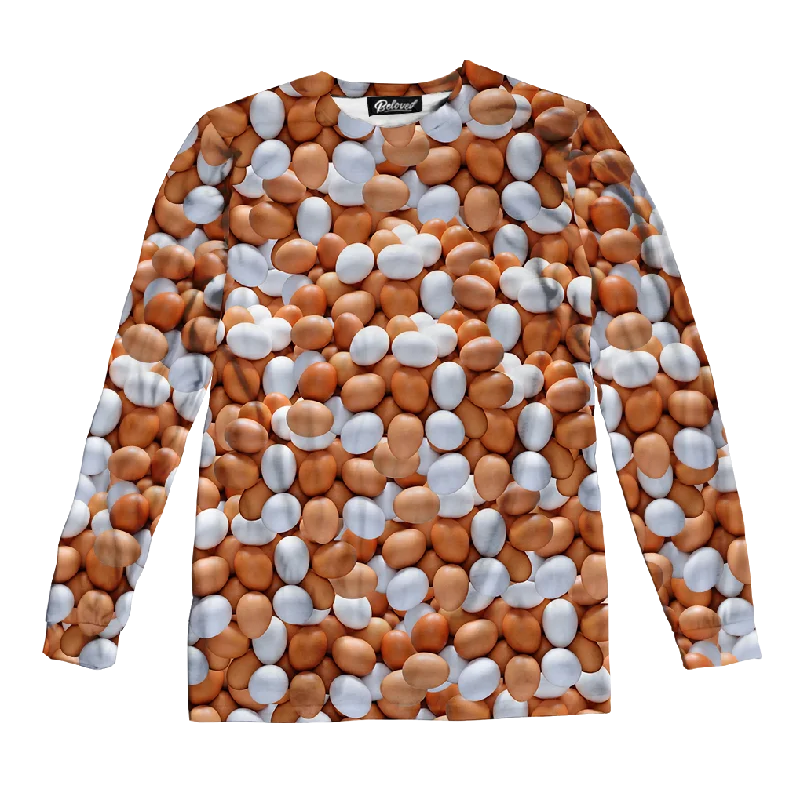 Fresh Eggs Unisex Long Sleeve Tee Asymmetrical Pockets Print