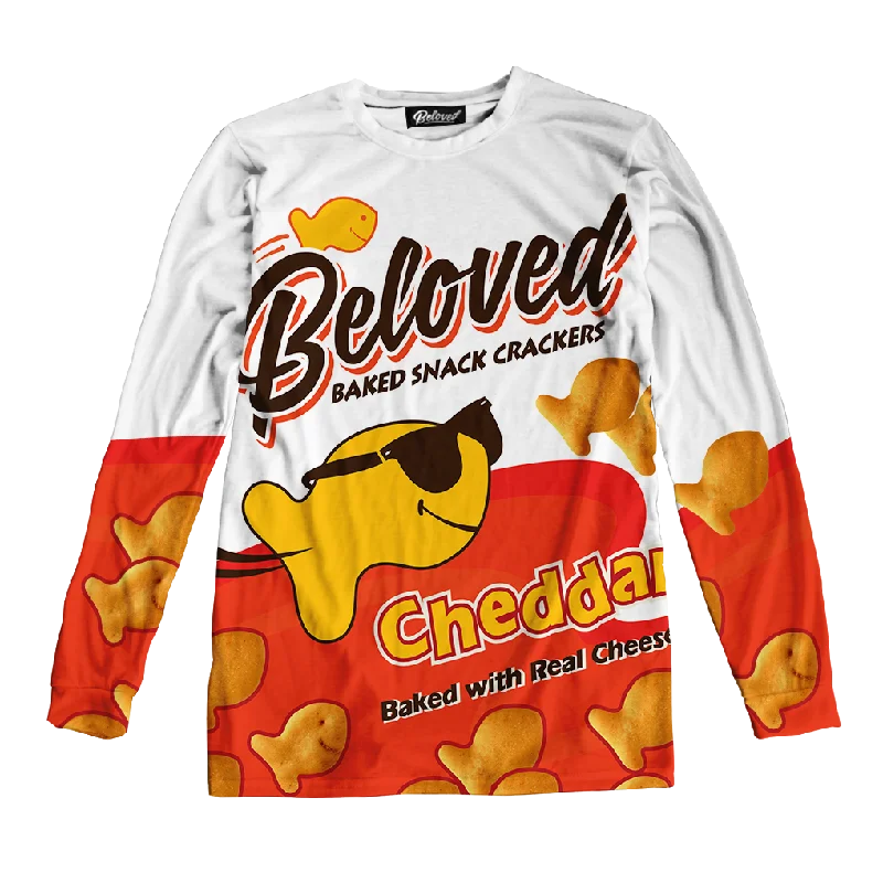 Beloved Goldfish Unisex Long Sleeve Tee Spandex Blend Rayon Blend Denim Blend