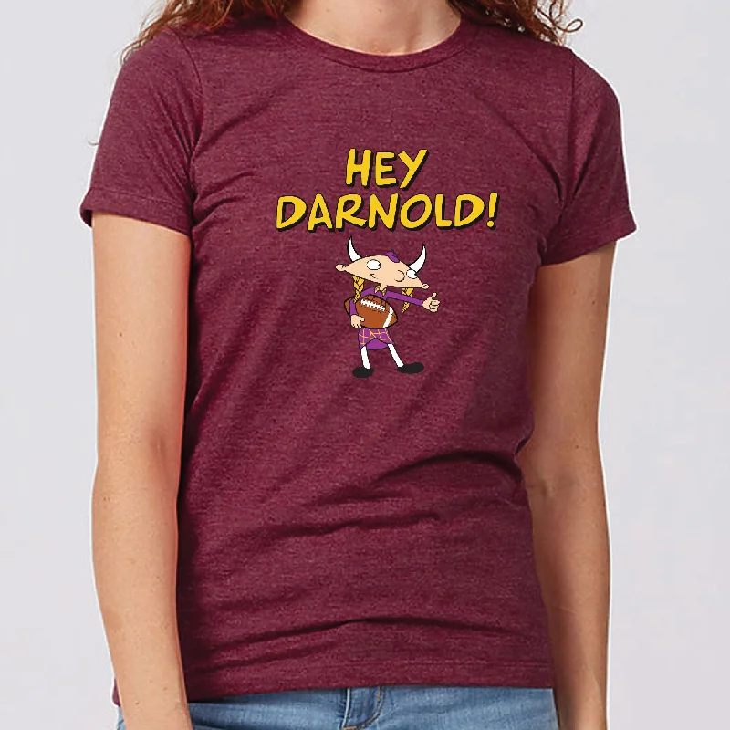 Hey Darnold! Minnesota Women's Slim Fit T-Shirt Collared Crew Neck Turtle Neck