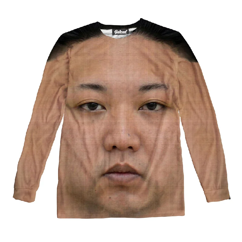 Kim Jong Un Unisex Long Sleeve Tee Satin Blend Silk Blend Wool Blend