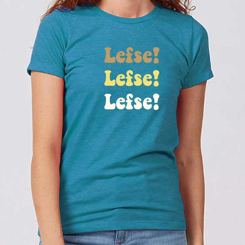 Lefse! Lefse! Lefse! Minnesota Women's Slim Fit T-Shirt Satin Fabric Silk Fabric Chiffon Fabric