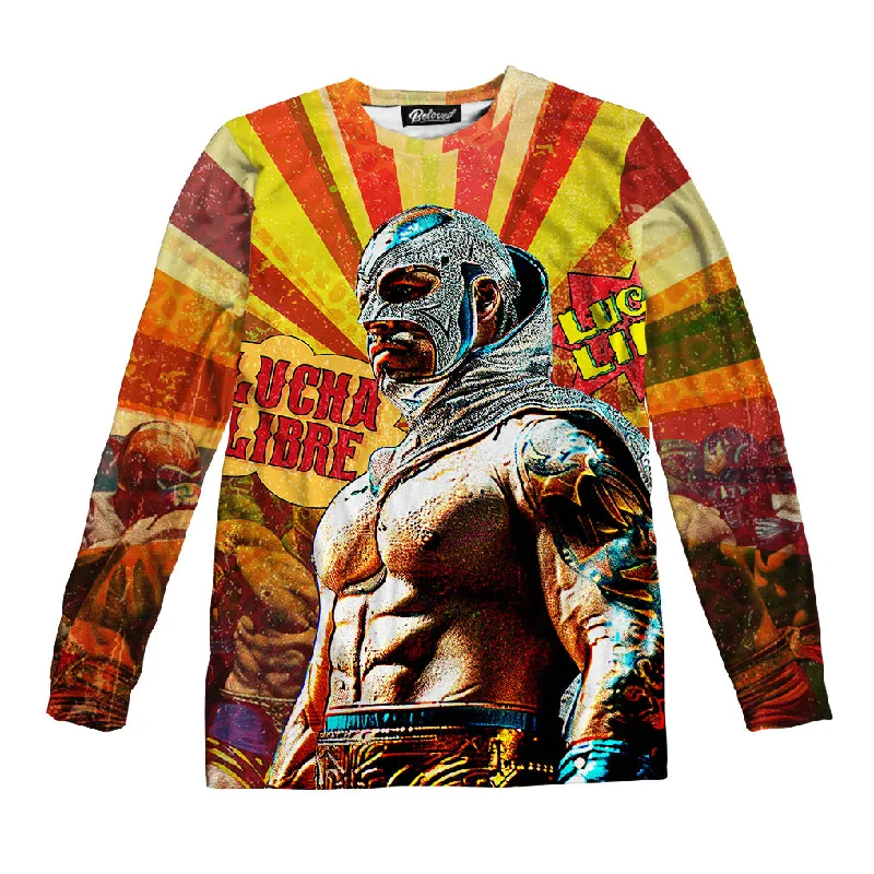 Lucha Libre Unisex Long Sleeve Tee Lace Blend Ribbed Blend Corduroy Blend