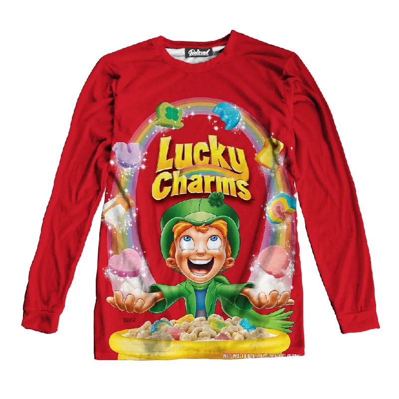 Lucky Charms Unisex Long Sleeve Tee Beaded Sequined Faux Fur