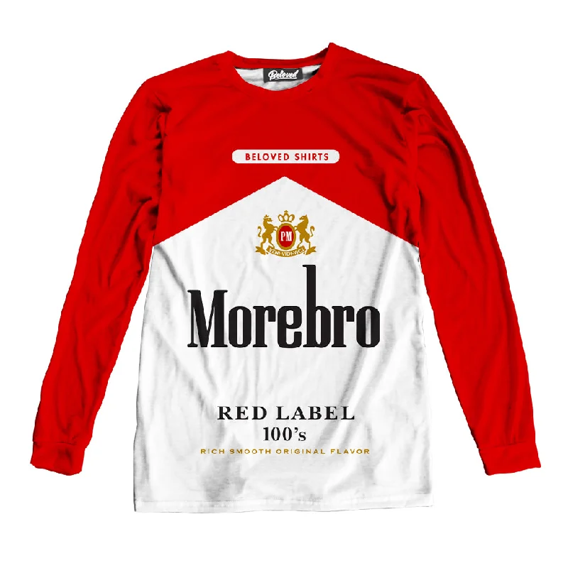 Morebro Unisex Long Sleeve Tee Ribbed Striped Patterned