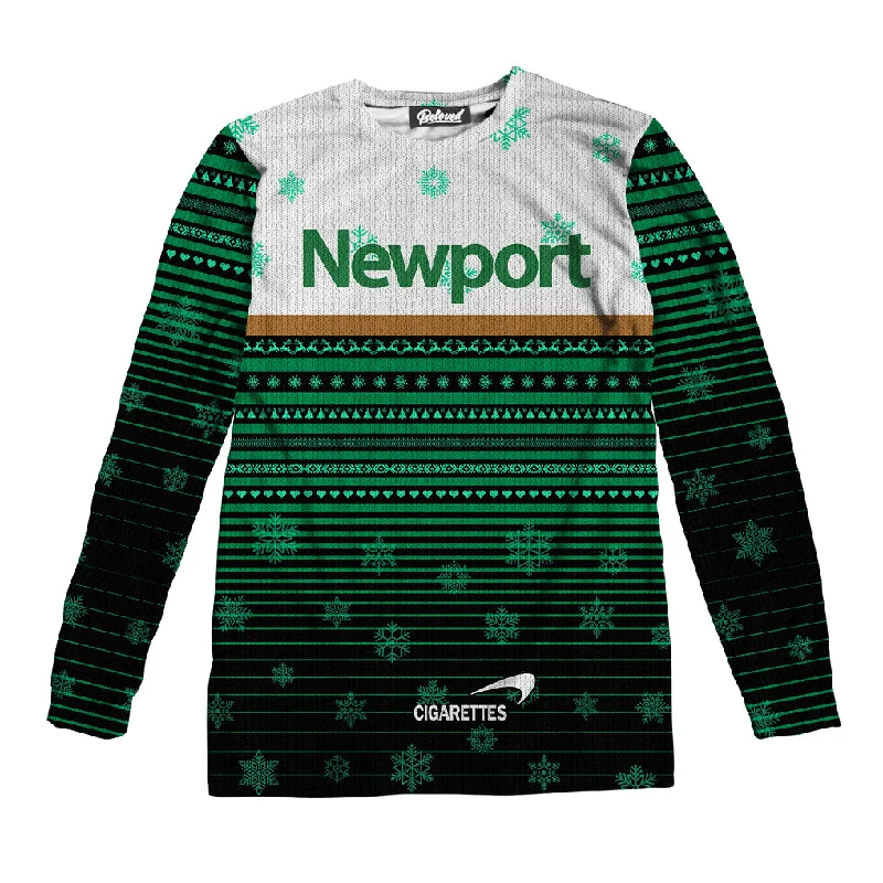 Newport Christmas Unisex Long Sleeve Tee Machine Wash Dry Clean Hand Wash