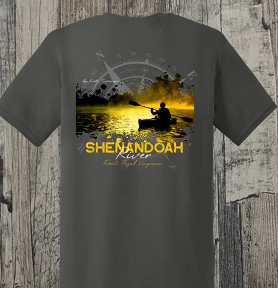 Shenandoah River Super Soft Ring Spun 100% Cotton Midweight Unisex T-Shirt Fitted T-Shirt Seamless Stretchy