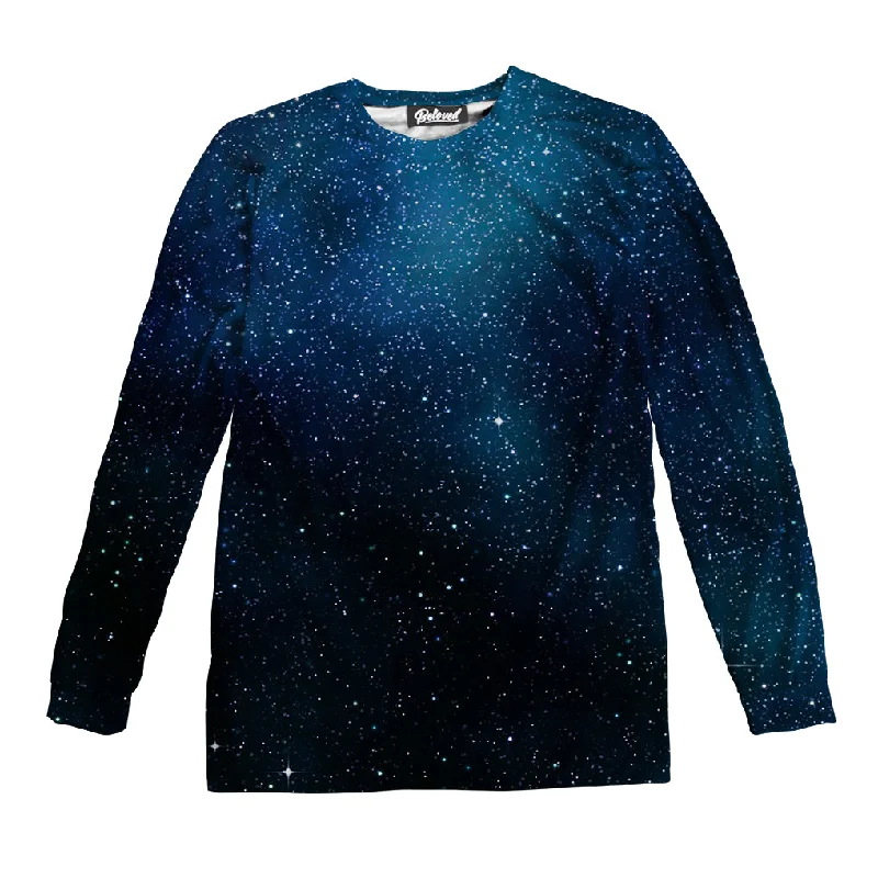 Starry Starry Night Unisex Long Sleeve Tee Thin T-Shirt Open Front Quick Dry