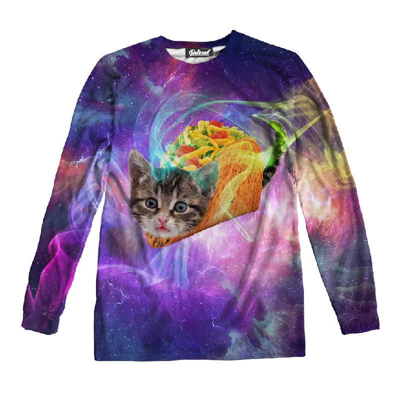 Taco Cat Unisex Long Sleeve Tee Striped Floral Plaid