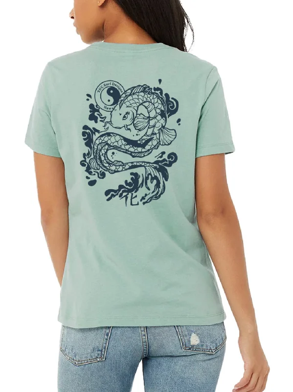 T&C Surf Koi Dragon Relax Tee Collared Crew Neck Turtle Neck