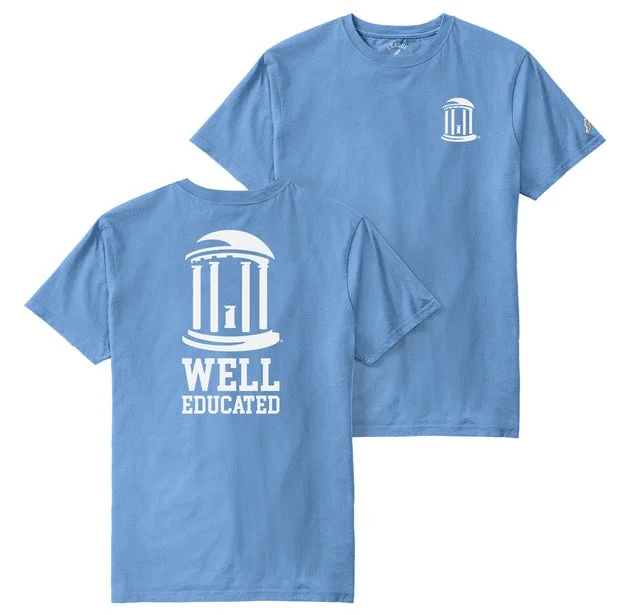 UNC Old Well Educated T-Shirt by League in Carolina Blue Chenille Blend Fleece Blend Nylon Blend