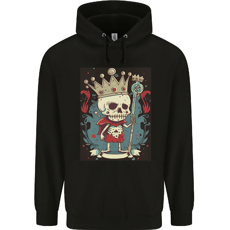 A Vintage Style Skeleton Retro King Skull Mens 80% Cotton Hoodie Hoodie with Batwing Sleeves Loose Dramatic