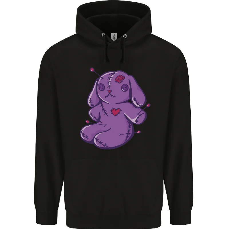 A Voodoo Doll Rabbit Mens 80% Cotton Hoodie Hoodie with Metallic Shiny Futuristic