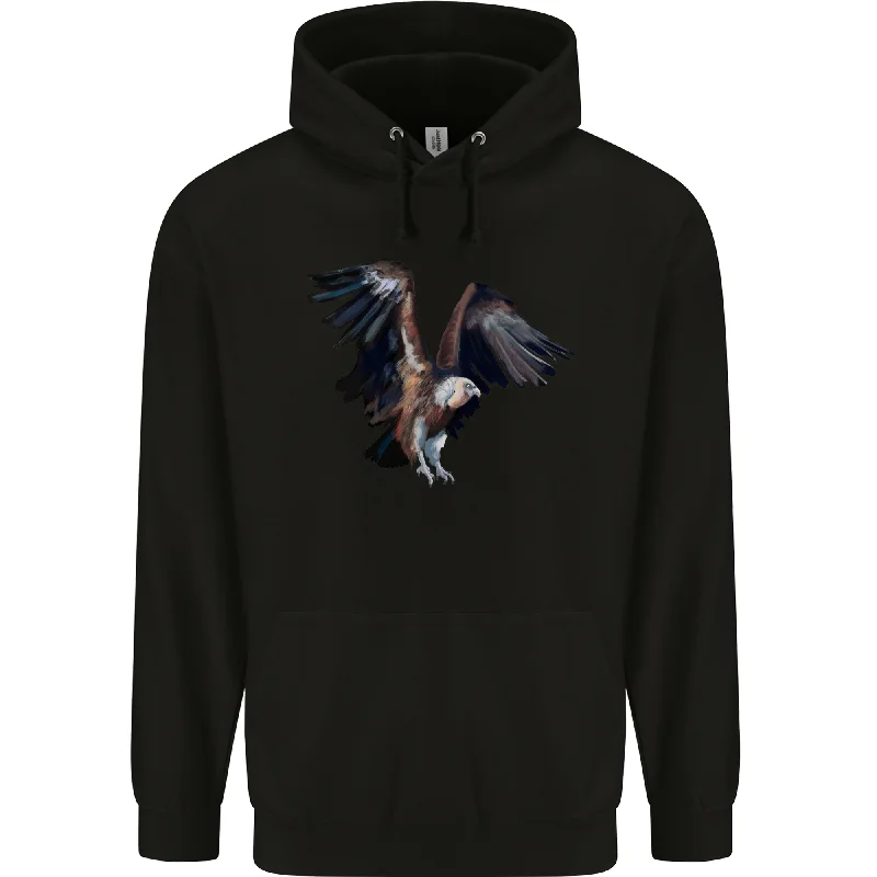 A Vulture Illustration Birds of Prey Mens 80% Cotton Hoodie Hoodie with Bell Sleeves Flared Feminine