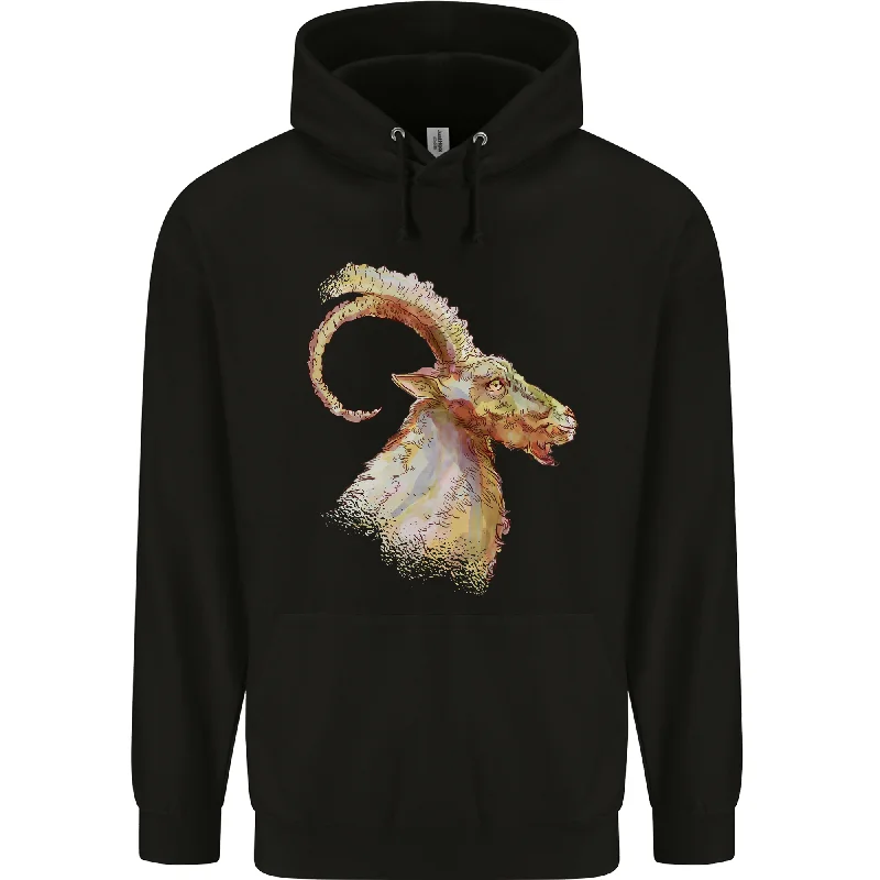 A Watercolour Goat Farming Mens 80% Cotton Hoodie Hooded Sweatshirt Casual Wear Street Style