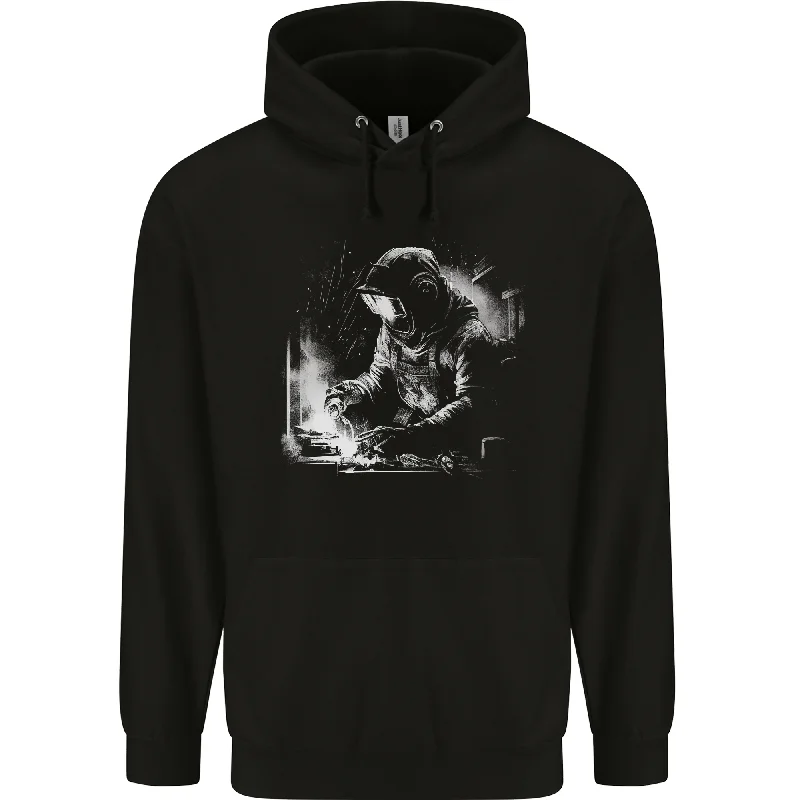 A Welder Welding a Joint Mens 80% Cotton Hoodie Hooded Sweatshirt Casual Wear Street Style