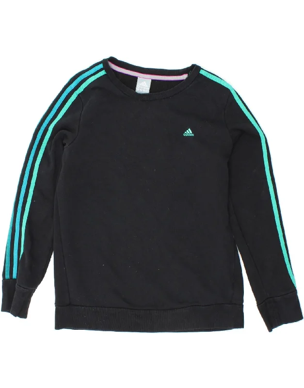 ADIDAS Womens Climalite Sweatshirt Jumper UK 12/14 Medium Black Cotton Hoodie with Magnetic Closure Innovative Modern