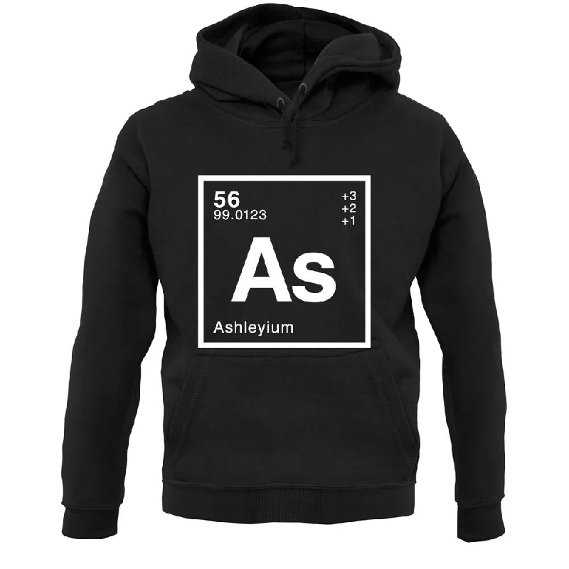 Ashley - Periodic Element Unisex Hoodie Hoodie with Raw Hem Edgy Unfinished