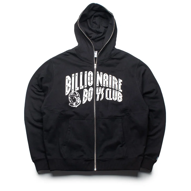 Billionaire Boys Club Arch Full Zip Hoodie - Black Hoodie with Side Slits Relaxed Casual