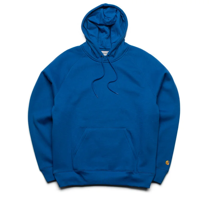 Carhartt WIP Hooded Chase - Acapulco/Gold Cotton Hoodie Fleece Lining Warmth