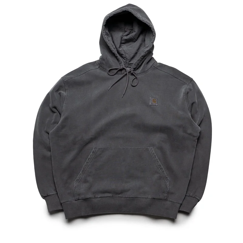 Carhartt WIP Hooded Vista Sweatshirt - Graphite Hoodie with Button Placket Classic Preppy