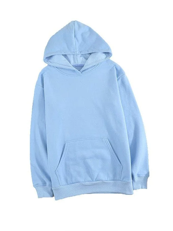 Casual Sweatshirt Hoodie with Ribbed Hem Stretchable Secure