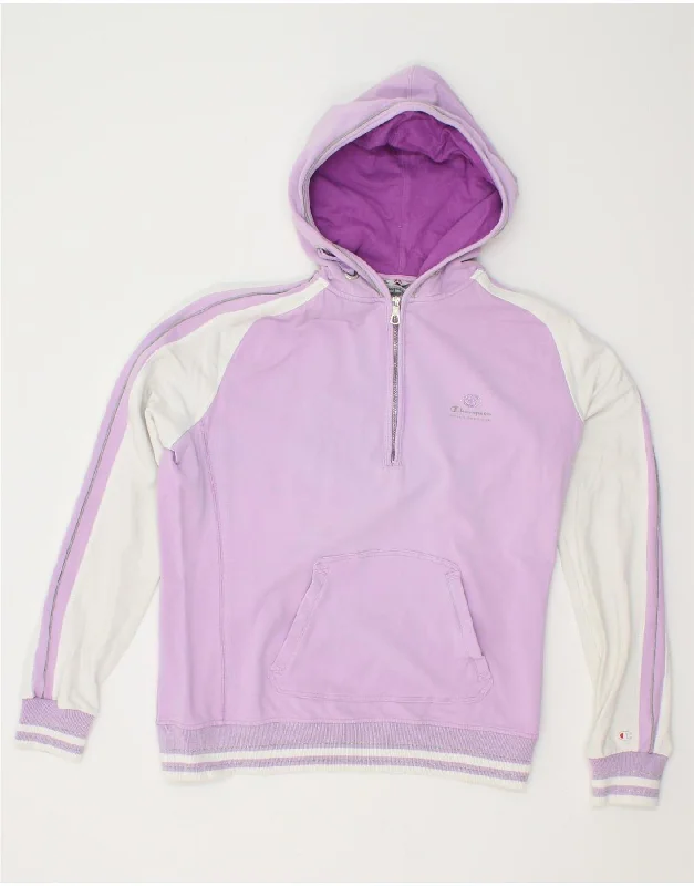 CHAMPION Womens Heritage Classics Zip Neck Hoodie Jumper UK 18 XL Purple Hoodie with Mesh Breathable Sporty