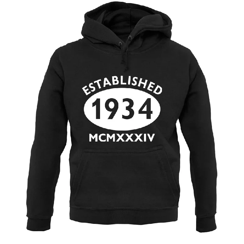 Established 1934 Roman Numerals Unisex Hoodie Hoodie with Color Block Contrast Stylish