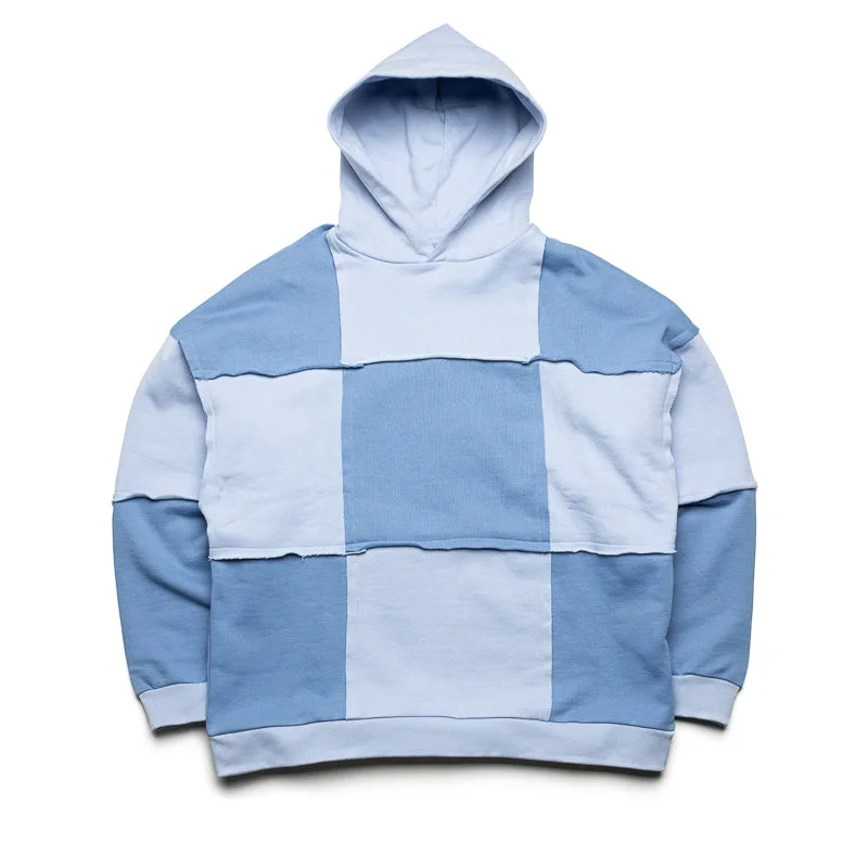 Flaneur Cut & Sew Hoodie - Blue Hoodie with Velcro Closure Adjustable Secure