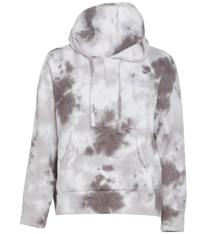 Free People Work It Out Tie Dye Hoodie Black Combo Hoodie with Bell Sleeves Flared Feminine