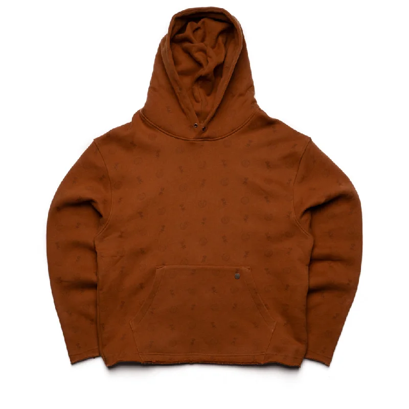 Honor The Gift Raw Edge Hoodie - Copper Hoodie with Gradient Ombre Colorful